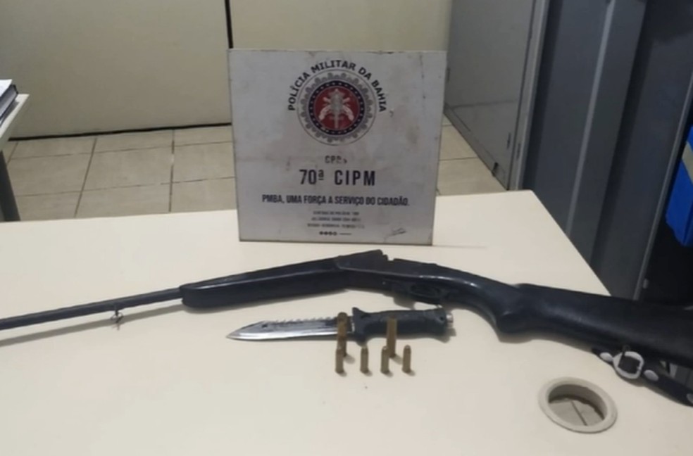 Homem é suspeito de homicídio e tentativa de homicídio em Ilhéu, no sul da Bahia. — Foto: Polícia Militar da Bahia