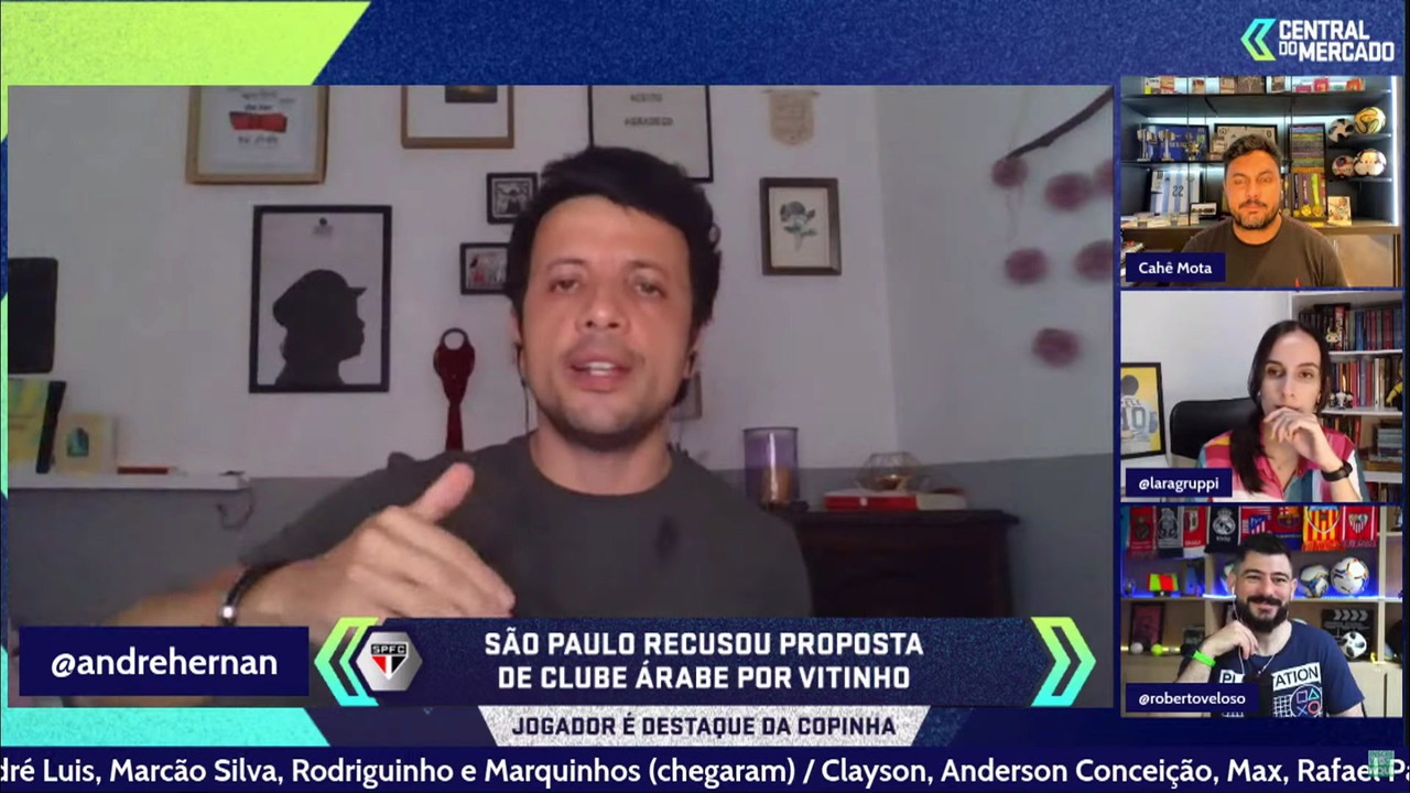 Hernan: São Paulo recusa proposta do Al Wasl por Vitinho, destaque da Copinha