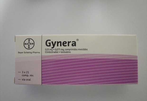 Caixa do anticoncepcional Gynera, da Bayer (Foto: Reprodução/YouTube)
