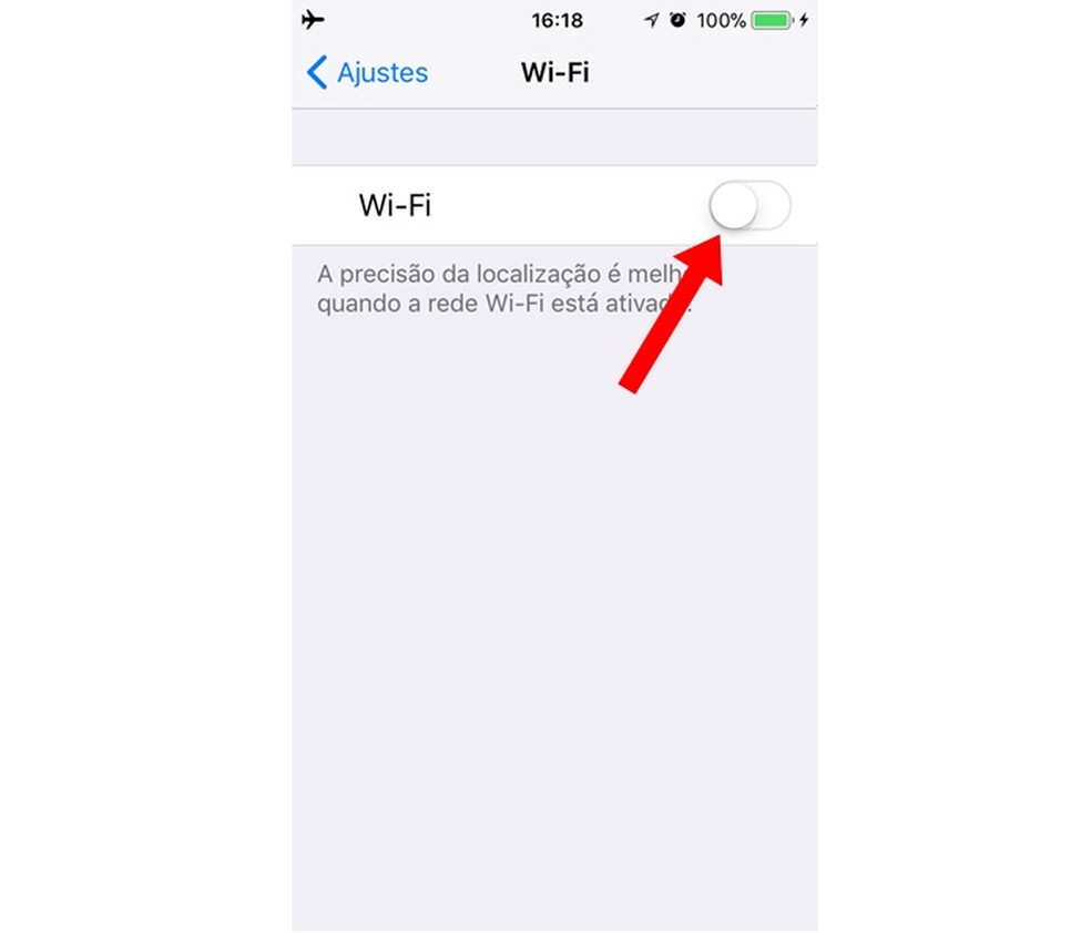 Desligando Wi-Fi no iPhone com iOS 11 (Foto: Reprodução/Carolina Ribeiro)
