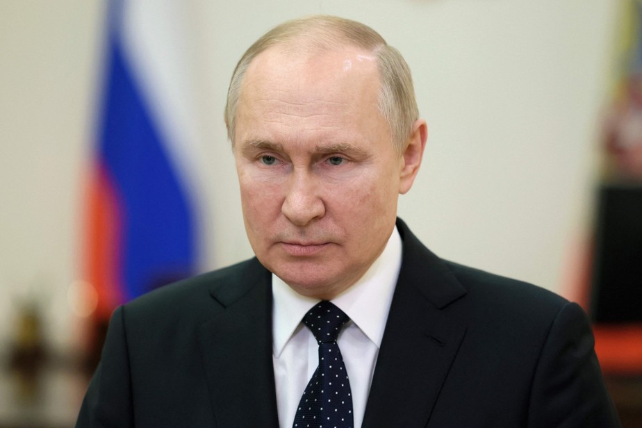 O presidente da Rússia, Vladimir Putin, em sua mensagem na noiite de segunda-feira