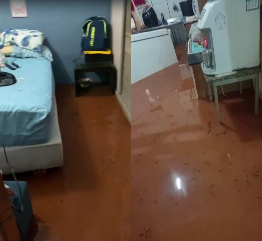 Alagamentos atingem 7 bairros de Cuiabá durante forte chuva, diz bombeiros