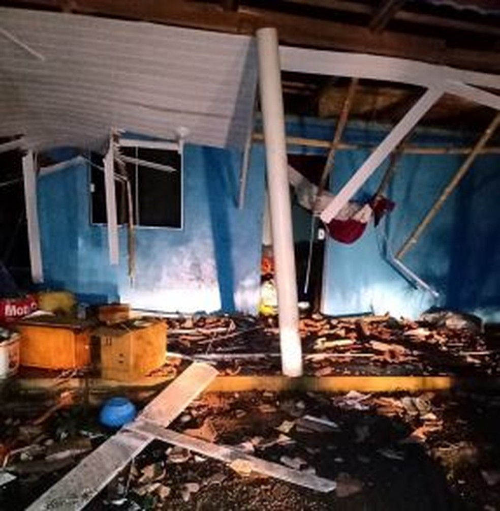 Estragos causados no Norte catarinense — Foto: Defesa Civil/ Divulgação