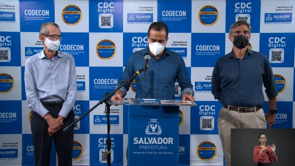 Bruno Reis fez anúncio durante coletiva nesta terça-feira — Foto: Reprodução/Redes sociais