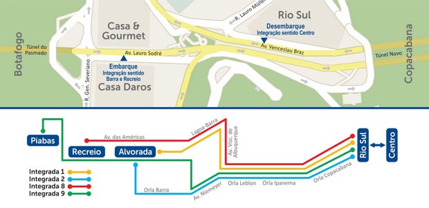 Mapa das mudanças nos ônibus no Rio (Foto: Reprodução / Prefeitura do Rio)