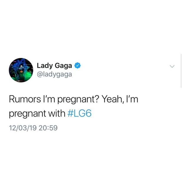 Lady Gaga diz estar grávida no Twitter (Foto: Reprodução/Twitter)
