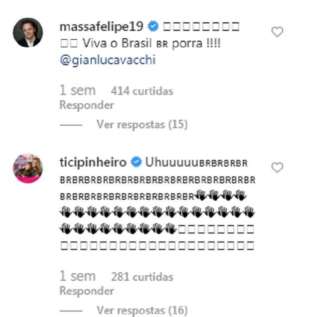 Comentários nas redes de Gianluca Vacchi (Foto: Reprodução/Instagram)