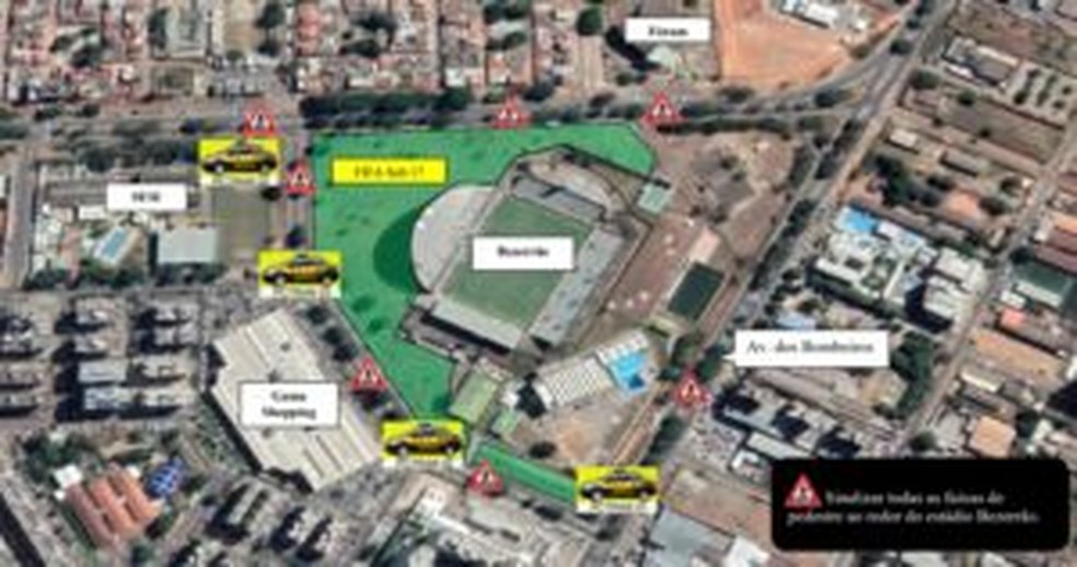 Trânsito será modificado em dias de jogos do Mundial Sub-17 no Bezerrão, no DF — Foto: Detran-DF/ Divulgação