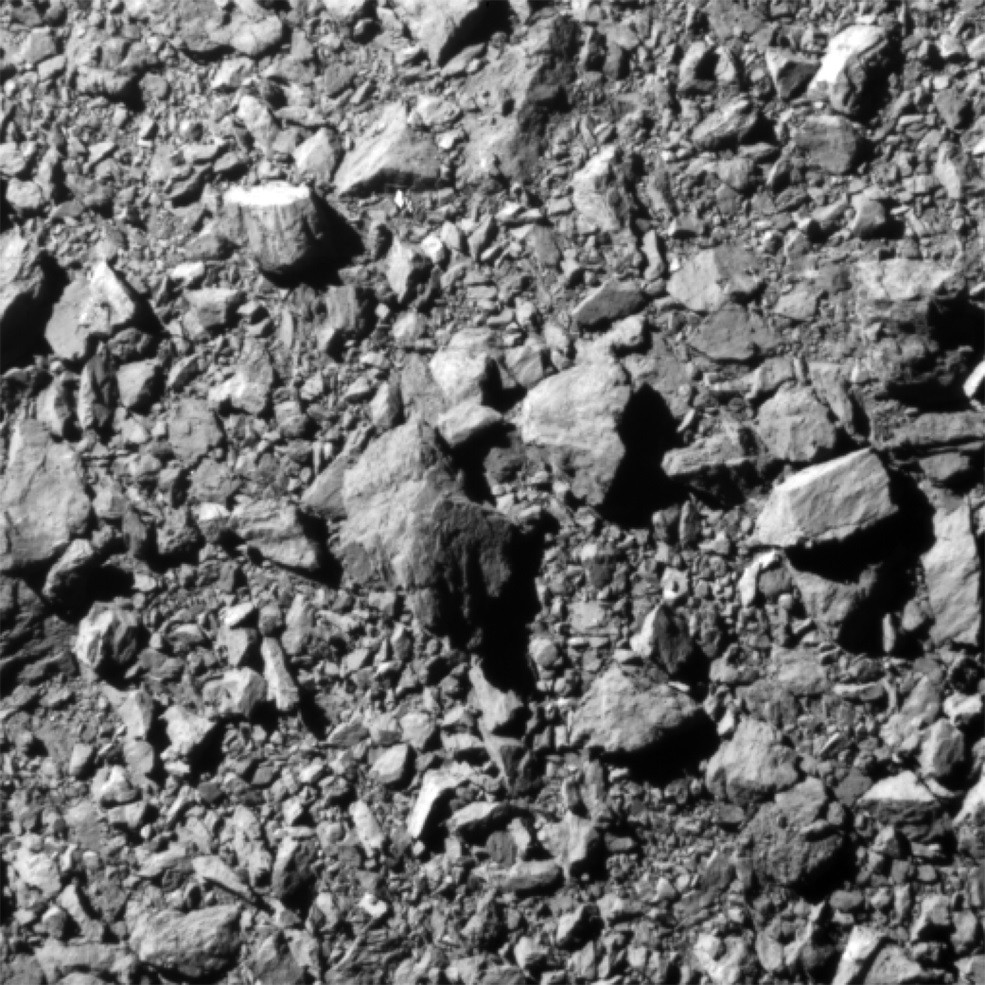 A última imagem completa do asteroide Dimorphos, tirada pelo imager DRACO na missão Dart, da Nasa, a cerca de 12 quilômetros do asteroide e 2 segundos antes do impacto (Foto: NASA/Johns Hopkins APL)