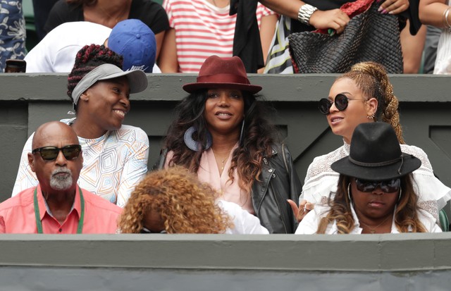 Beyoncé na plateia de Wimbledon (Foto: Getty Images)