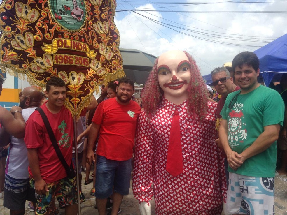 Boneco da Trinca de Ás ganhou versão gigante em Olinda — Foto: Luana Nova/G1