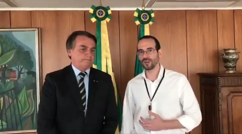 Arthur Weintraub e Bolsonaro — Foto: Reprodução/Twitter