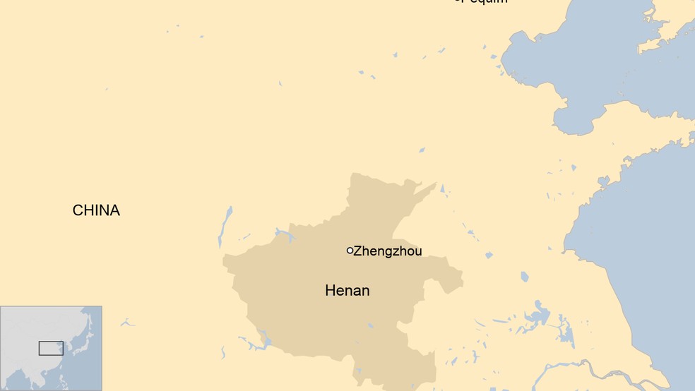 Província de Henan, mapa da BBC — Foto: BBC