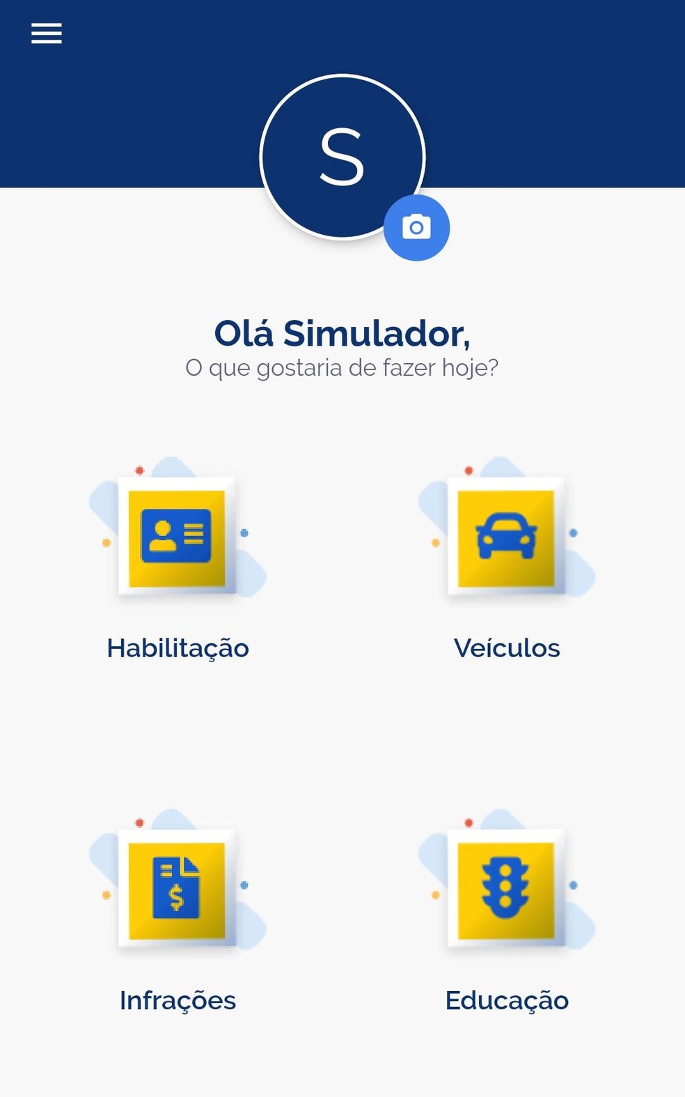 Basta entrar na opção "Veículos" para acessar o CRLV-e pelo aplicativo CDT — Foto: Divulgação 