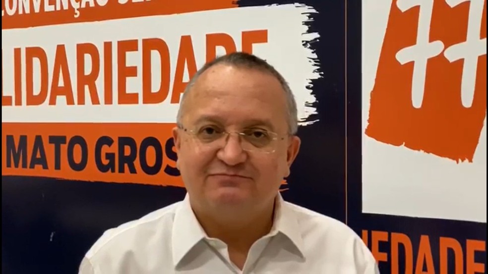Em convenção, o Solidariedade lançou a candidatura de Pedro Taques ao Senado Federal, nesta quarta-feira (16), em um hotel localizado na Avenida Miguel Sutil, em Cuiabá — Foto: Divulgação