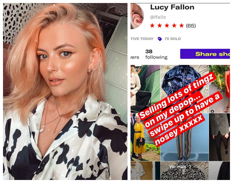O post feito pela atriz Lucy Fallon anunciando a venda de algumas peças de seu guarda-roupas (Foto: Instagram)