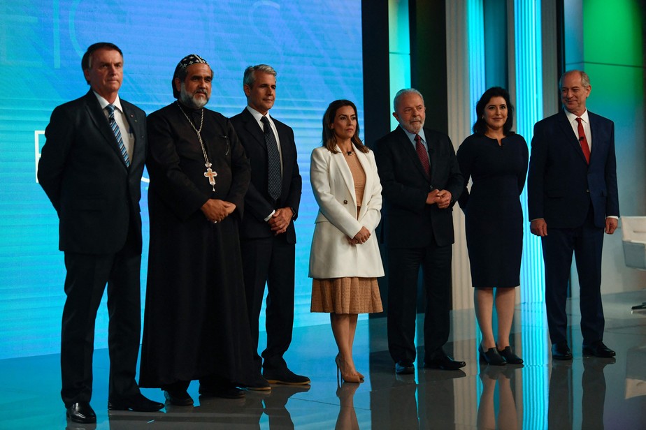 Candidatos a presidente no debate da TV Globo ontem