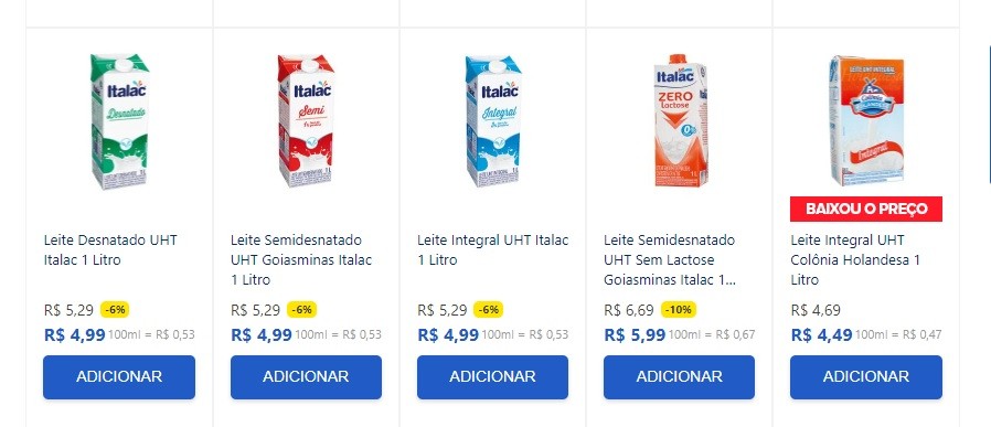 Na internet, sites de supermercados mostram ofertas a preços variados e mais baixos que em meses anteriores (Foto: Reprodução/Carrefour)