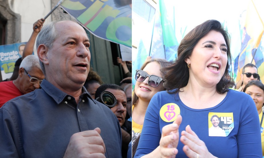 O candidato do PDT, Ciro Gomes, e a candidata do MDB, Simone Tebet