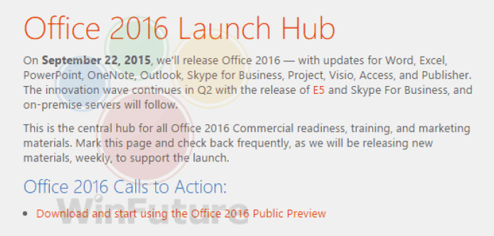 Office 2016 está vindo aí, revela site alemão (Foto: Reprodução/WinFuture) (Foto: Office 2016 está vindo aí, revela site alemão (Foto: Reprodução/WinFuture))