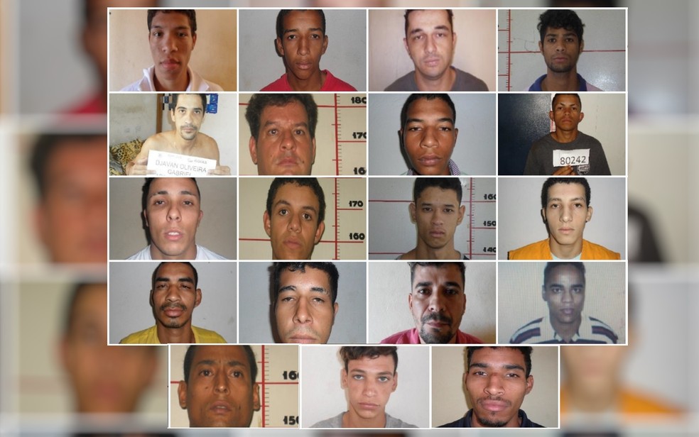 Presos foragidos do Presídio de Trindade, em Goiás (Foto: Arte/G1)