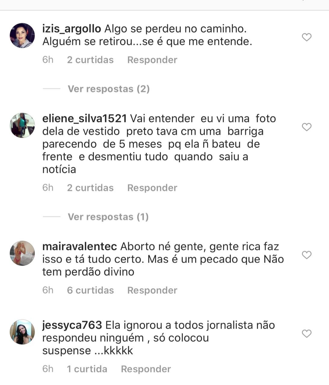 Comentários no post de Leo Dias sobre Rafaella Santos (Foto: Reprodução/Instagram)