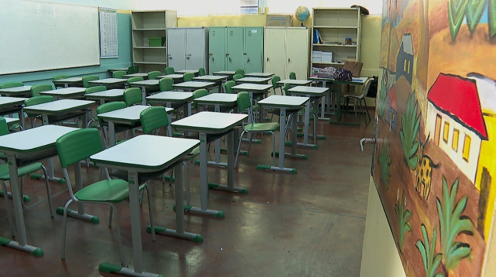 Escolas estão vazias por conta da pandemia de coronavírus em Ribeirão Preto — Foto: EPTV/Reprodução