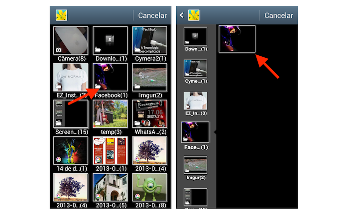 Carregando uma foto da biblioteca do Android no Happn para mudar a foto de perfil no aplicativo de paquera (Foto: Reprodução/Marvin Costa)