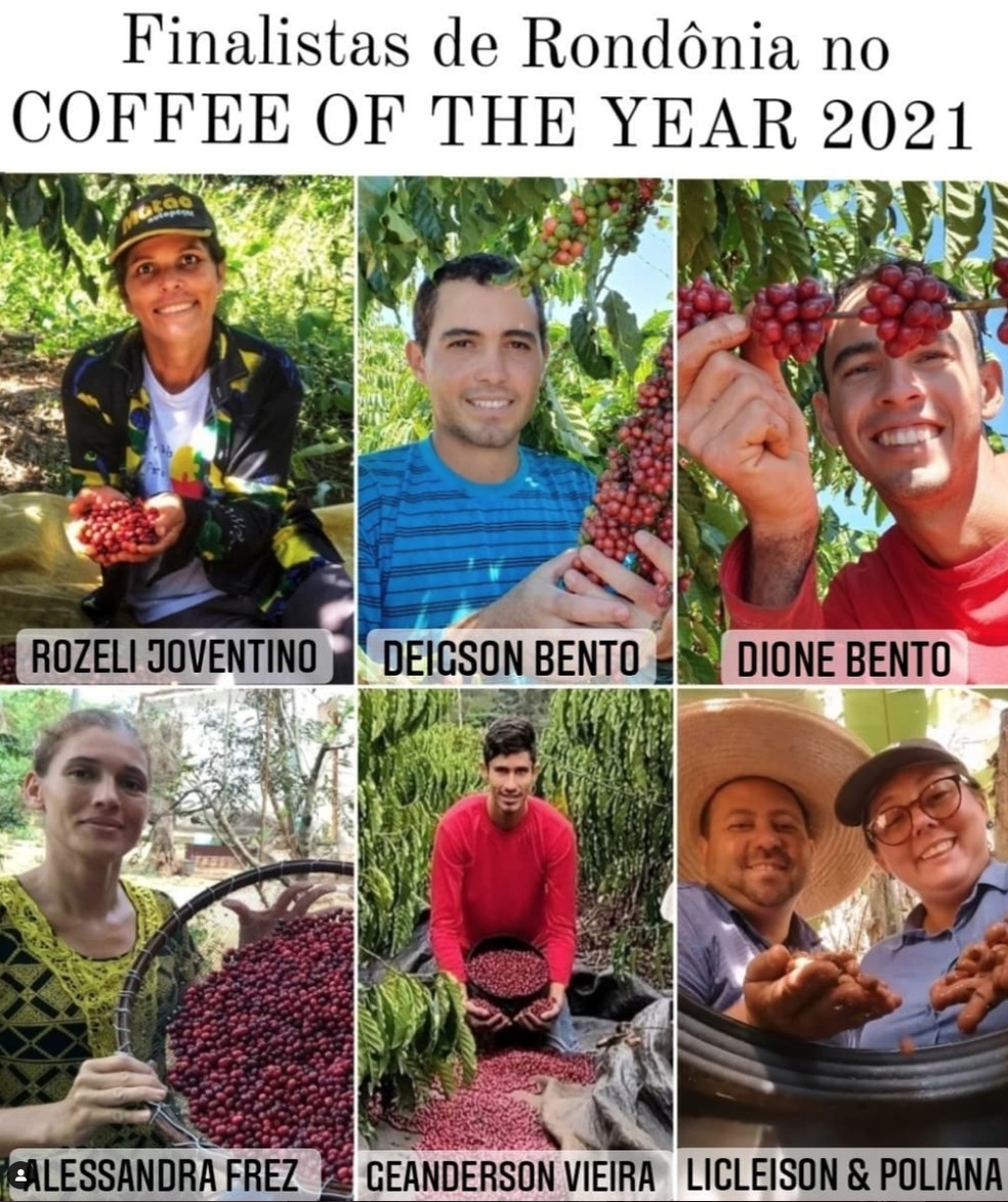 Finalistas de Rondônia no Coffee of the Year, na Semana Internacional do Café — Foto: Renata Silva