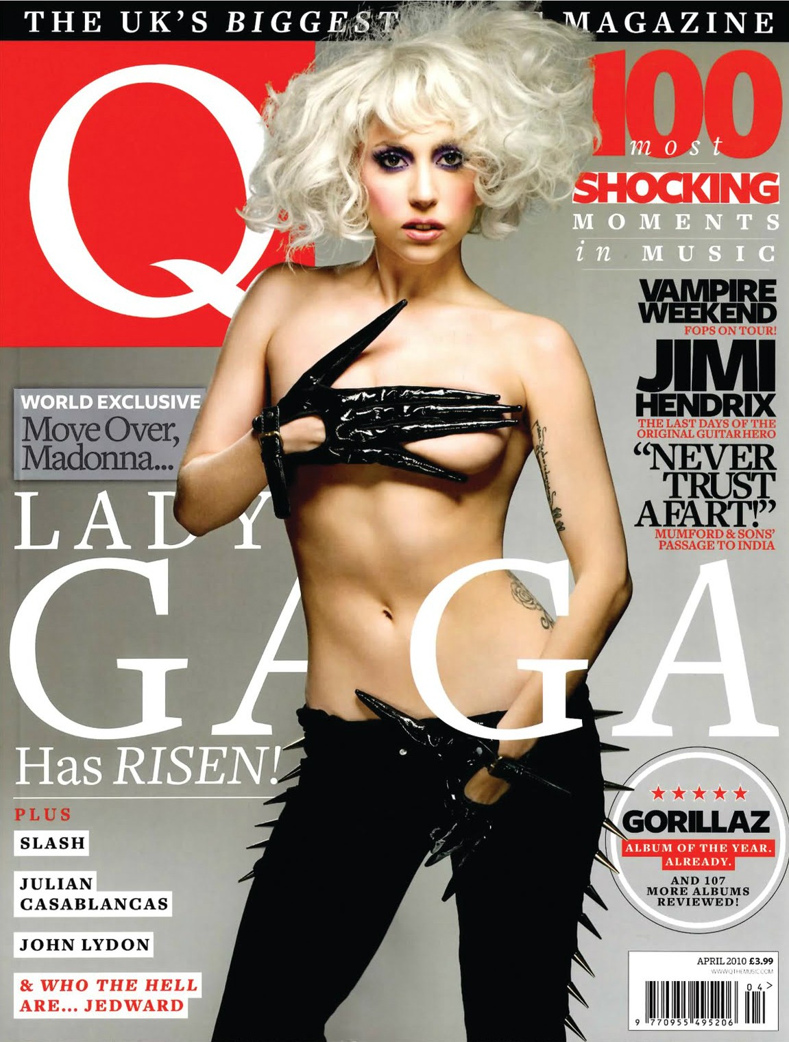 Lady Gaga na 'Q' de abril de 2010. (Foto: Reprodução)