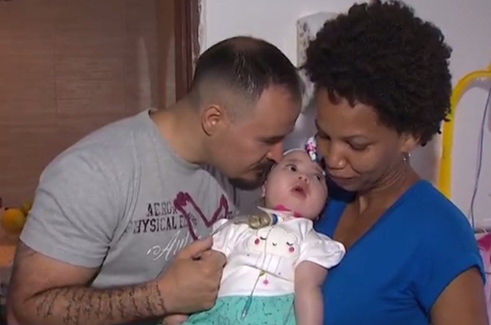 Pais lutam para cuidar de Sophia â Foto: ReproduÃ§Ã£o/TV Bahia