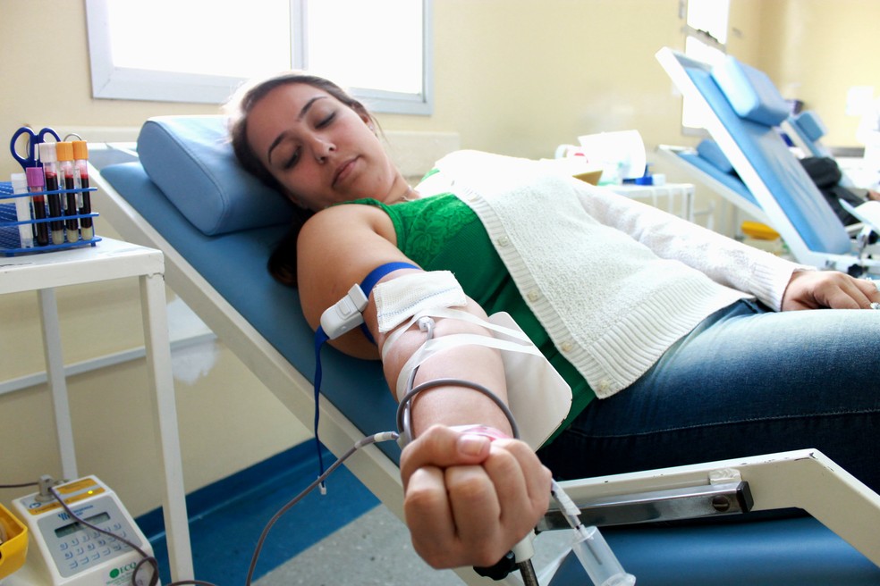 Doação de sangue  — Foto: Fabiana Assis/G1