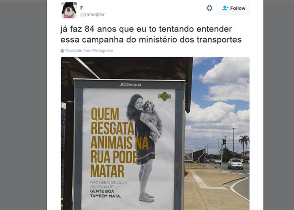 Campanha 'gente boa também mata' causou polêmica e protestos nas redes sociais (Foto: Reprodução/Twitter)