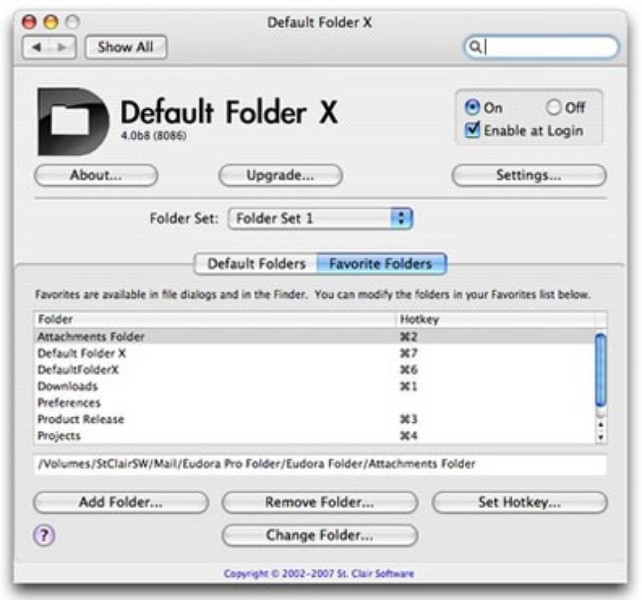 default folder x freeze
