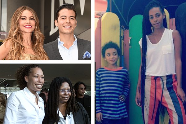Sofia Vergara, Whoopi Goldberg, Solange Knowles e os seus filhos (Foto: Getty Images / Instagram)