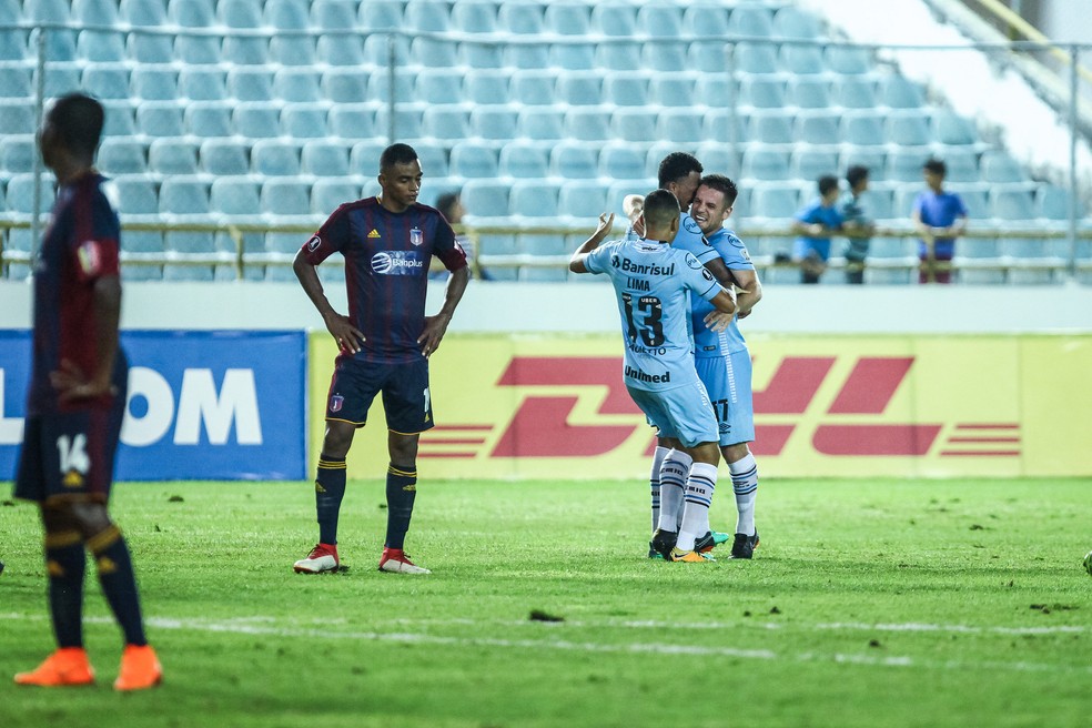 Ramiro marca contra o Monagas  (Foto: Lucas Uebel / Grêmio, DVG)