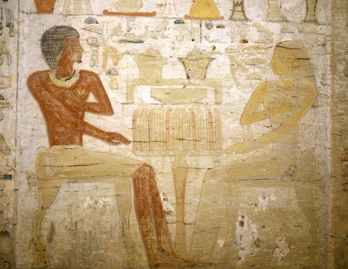 Cor das figuras na tumba está praticamente intacta (Foto: Ministry of Antiquities-Arab Republic of Egypt ‏)