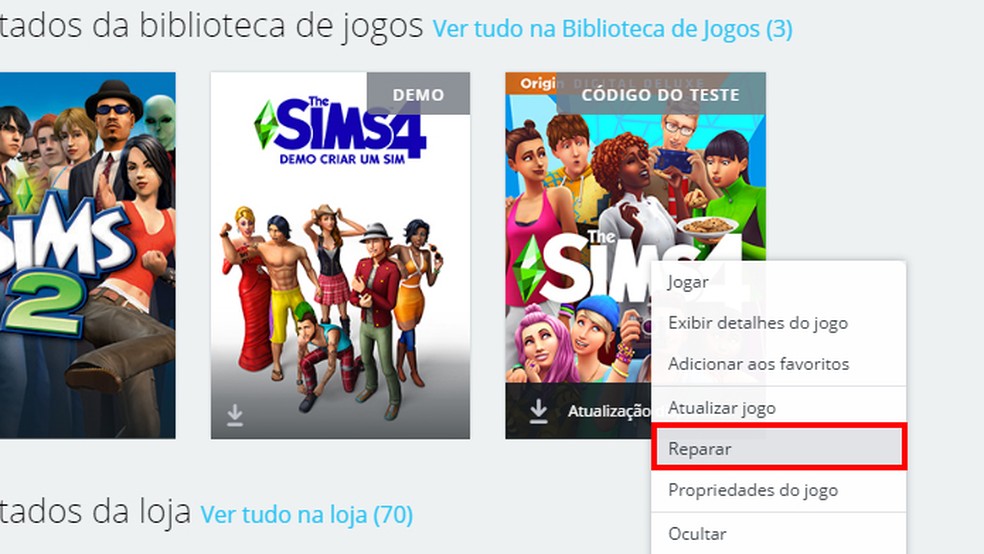 The Sims 4 não abre? Repare os arquivos do jogo pelo Origin — Foto: Reprodução/Tais Carvalho