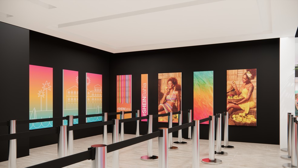 Mockup da loja pop-up da Shein em Salvador  — Foto: Divulgação/Shein