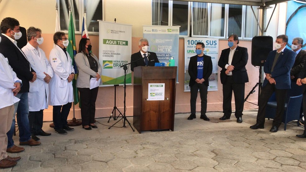 Ministro da Ciência e Tecnologia Marcos Pontes em visita a Juiz de Fora — Foto: Cláudia Oliveira/G1