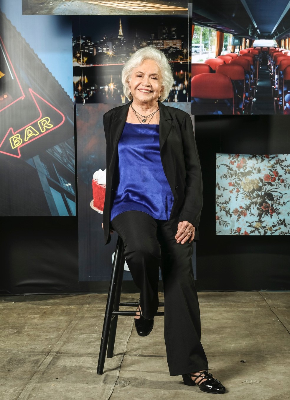 Nathalia Timberg é Gladys, em 'A Dona do Pedaço'. Aristocrata falida, é mãe de Régis (Reynaldo Gianecchini) e Lyris (Deborah Evelyn) — Foto: TV Globo/João Miguel Jr.