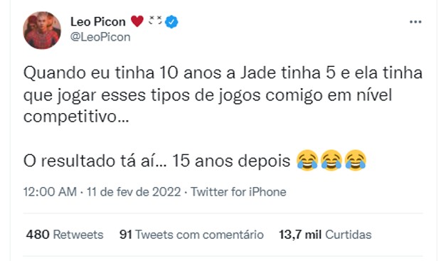 Leo Picon fala após Jade vencer segunda Prova do Líder no BBB22 (Foto: Reprodução/Twitter)