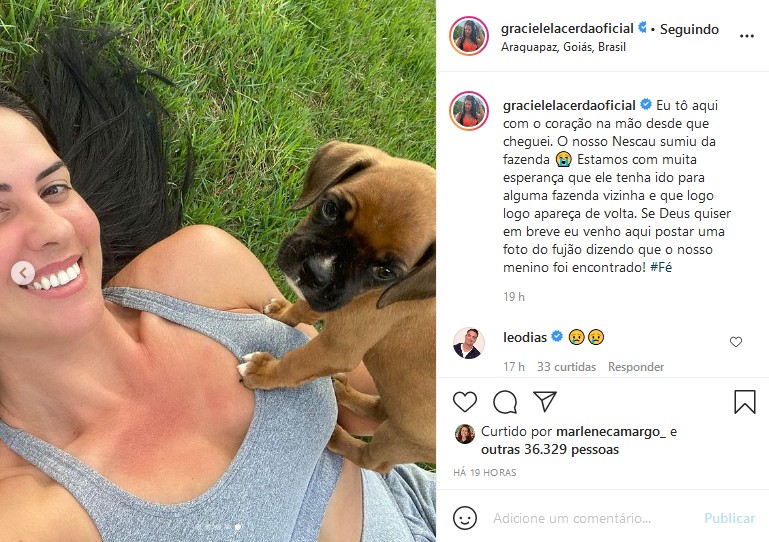Zezé Di Camargo e Graciele Lacerda com o cachorro de estimação, Nescau (Foto: Reprodução/Instagram)