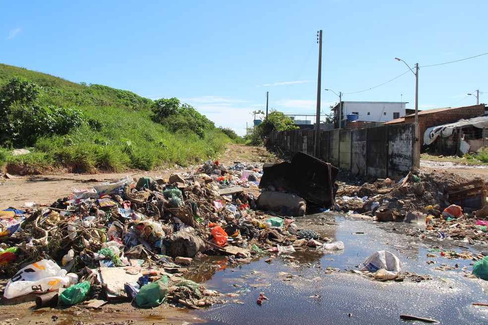Grande quantidade de lixo também foi encontrada em área onde fica lagoa de chorume, no antigo lixão de Maceió — Foto: IMA/Divulgação