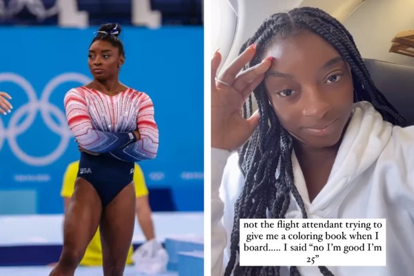 Simone Biles is mistaken for a child in flight (Photo: Getty Images; Reproduction / Instagram)