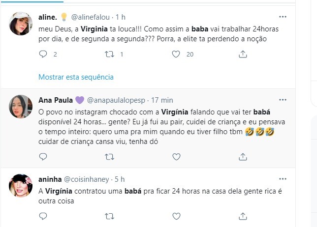 Virginia Fonseca revela que contratou babá 24 horas e é criticada (Foto: Reprodução: Twitter)