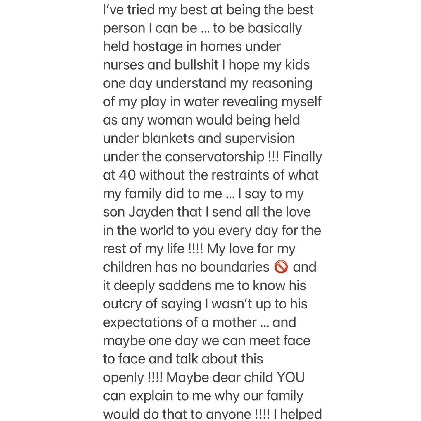 Britney Spears posta após ex dizer que filhos não querem vê-la (Foto: Reprodução/Instagram)