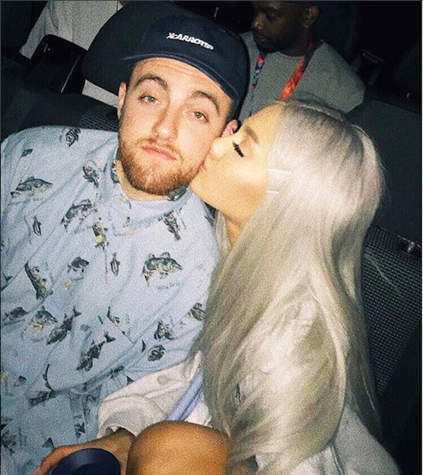 A cantora Ariana Grande com o namorado, o rapper Mac Miller (Foto: Instagram)
