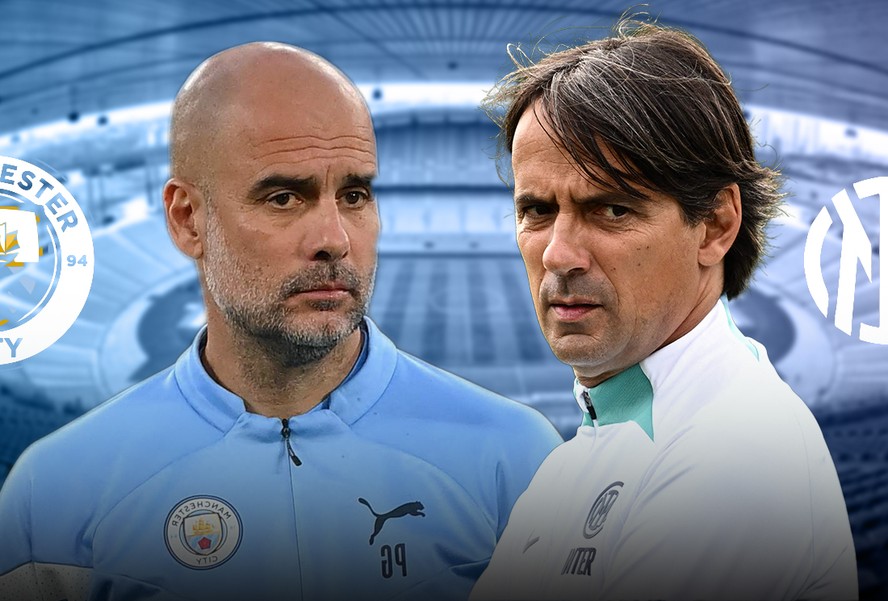 Guardiola e Inzaghi, técnicos de Manchester City e Inter  de Milão