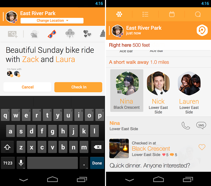 Swarm tem funções mais sociais (Foto: Divulgação/Foursquare)